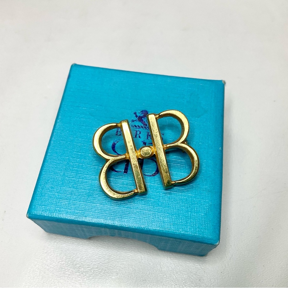 Vtg Birks Logo Pin Brooch + Box